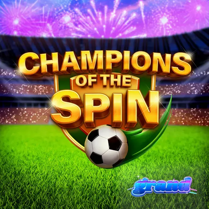 Champions of the Spin স্লট গেমের ইন্টারফেস এবং ফুটবল থিম